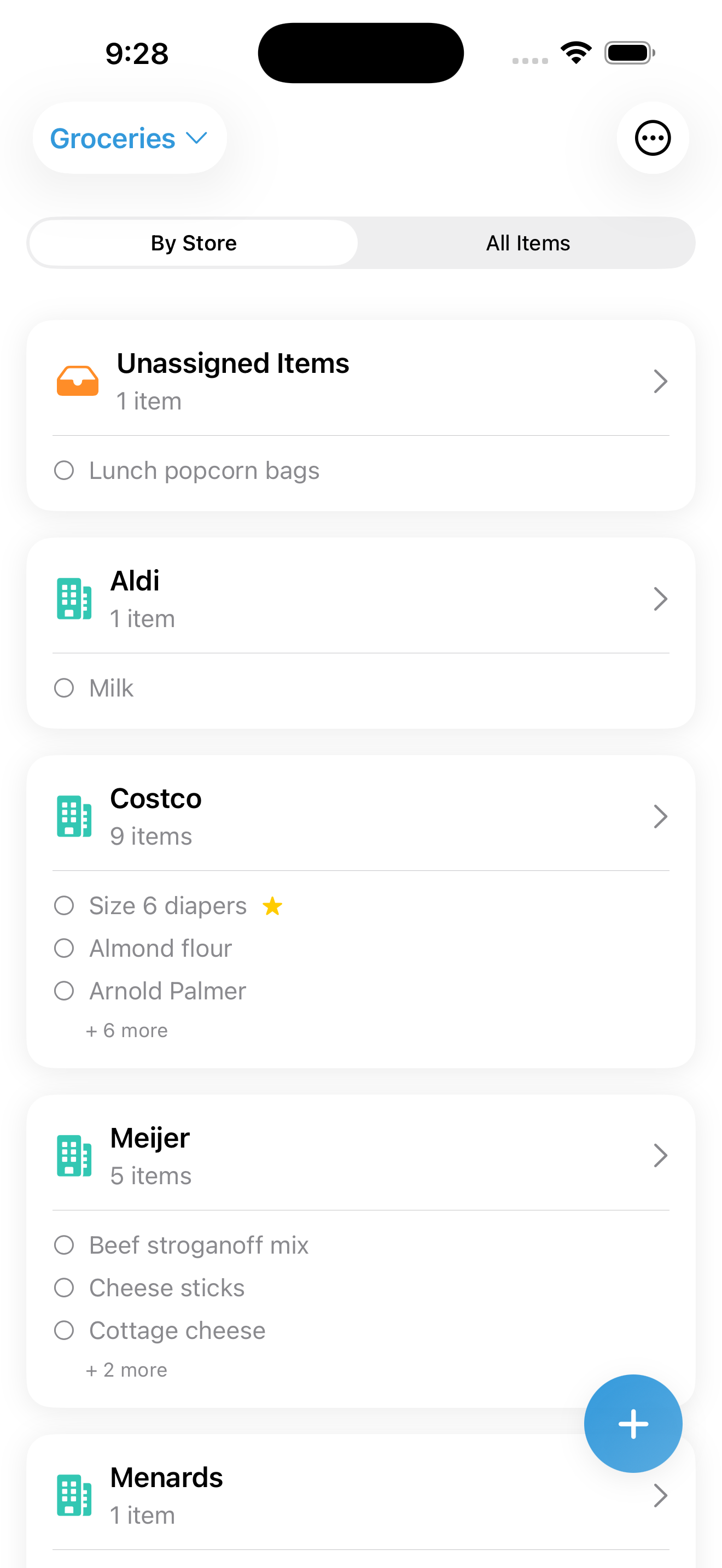 Organize groceries by store with StoreSort